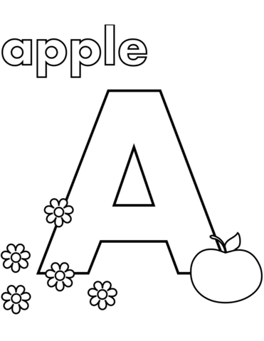 A Is For Apple Coloring Page